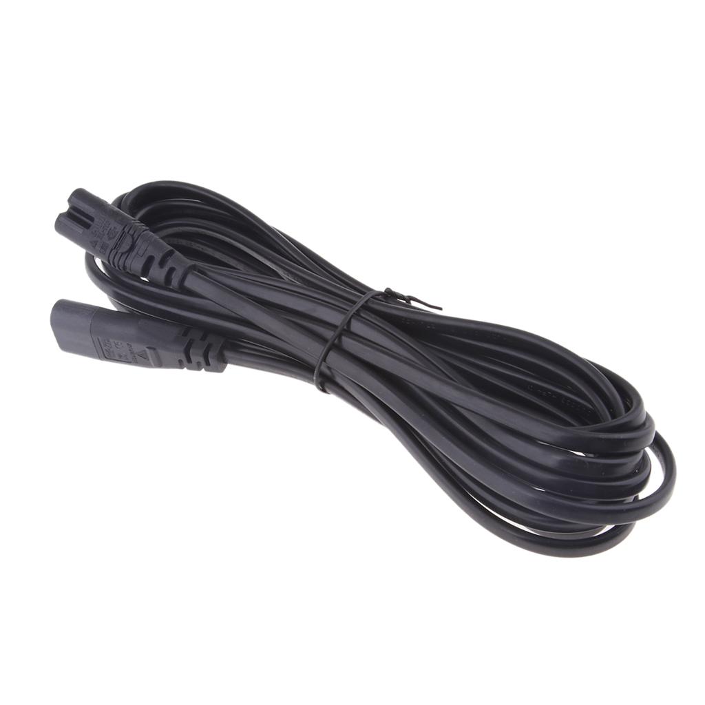 IEC 320 C8 Để C7 Cắm Chuyển Đổi Adapter Nối Dài Dây Cáp Điện 500 Cm Màu Đen