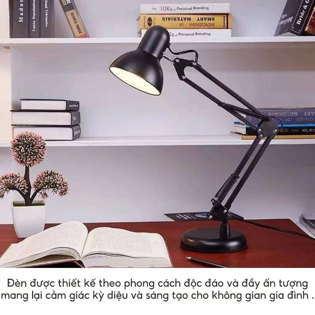 Đèn Bàn 355 Decor Lighting DB18 – Thiết Kế Gập Linh Hoạt Hiện Đại, Bóng E27 Trang Trí Nhà Cửa, Phòng Ngủ - Hàng nhập khẩu