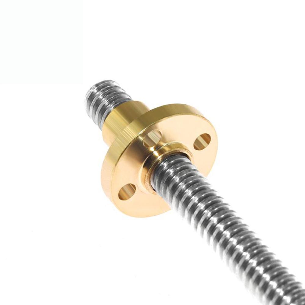Máy in 3D T8 Vít chì OD 8 mm Pitch 2 mm dẫn 2 mm/8 mm 200mm 250mm 300mm 350mm 400mm 450mm 500mm với đai ốc để reprap