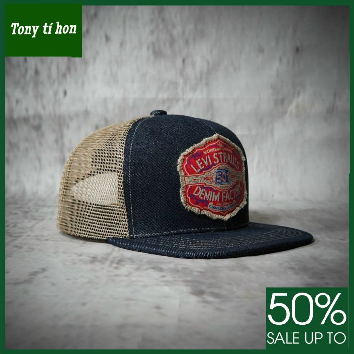 Tony tí hon -  Mũ nón kết lưỡi trai Snapback Lvis cổ điển logo thêu phối lưới thời trang nam nữ cao cấp cá tính