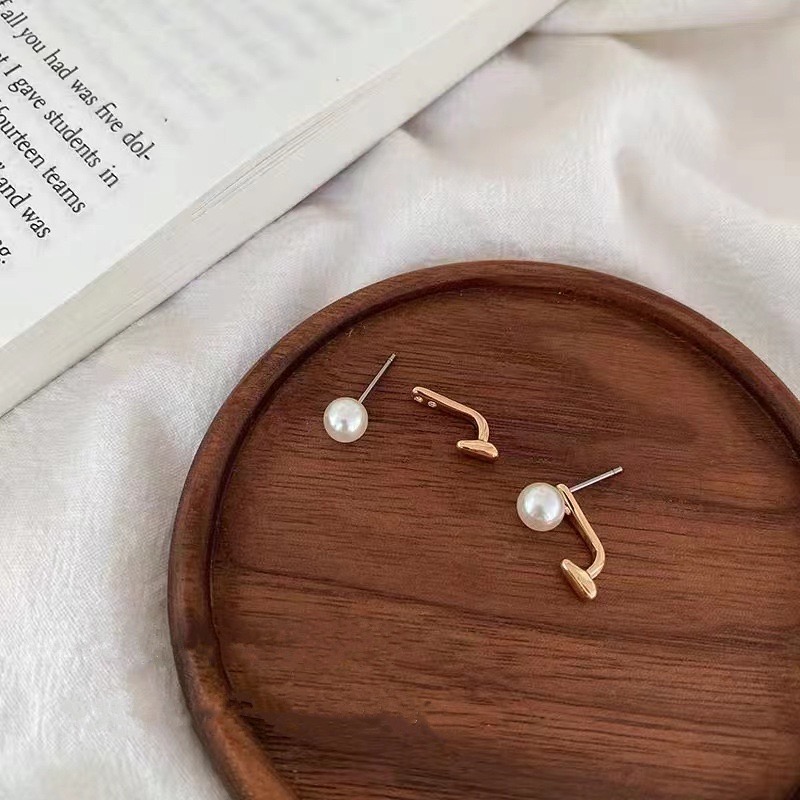 Khuyên tai ngọc trai nhân tạo phong cách retro hàn quốc