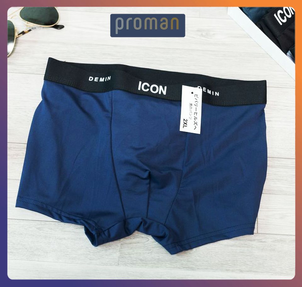 Quần lót nam thun lạnh Boxer ICON Denim, Quần sịp nam thun lạnh cạp to siêu cấp SI01 (che tên) - PROMAN