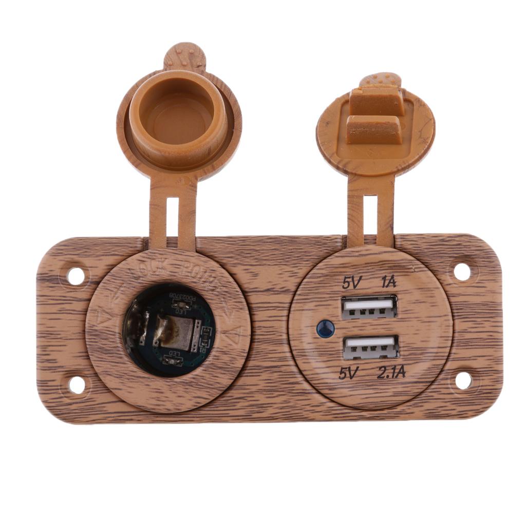 Car Caravan Dual USB Phone Tablet Charger Cigarette Lighter Port