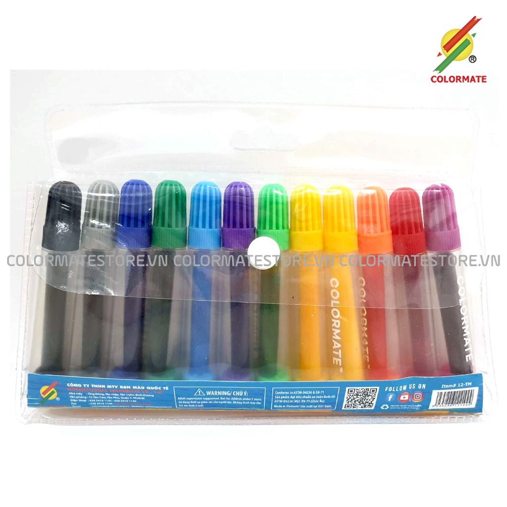 Bút lông màu Colormate Translucent Markers bộ 12 màu - COLORMATE