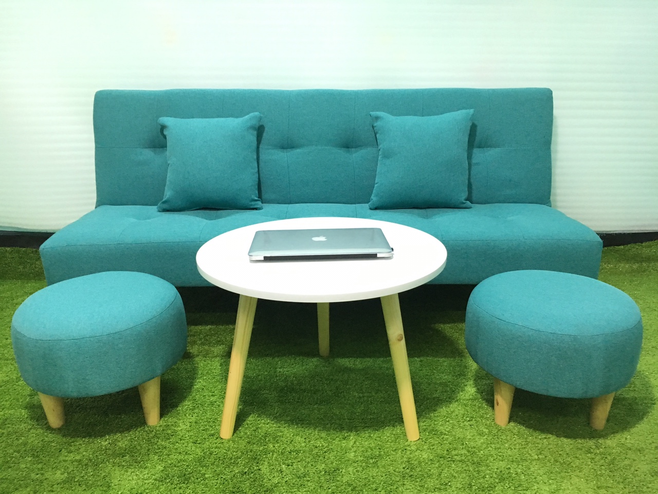 Bộ sofa bed salon giường SB4-Cabo phòng khách xanh ngọc vải bố
