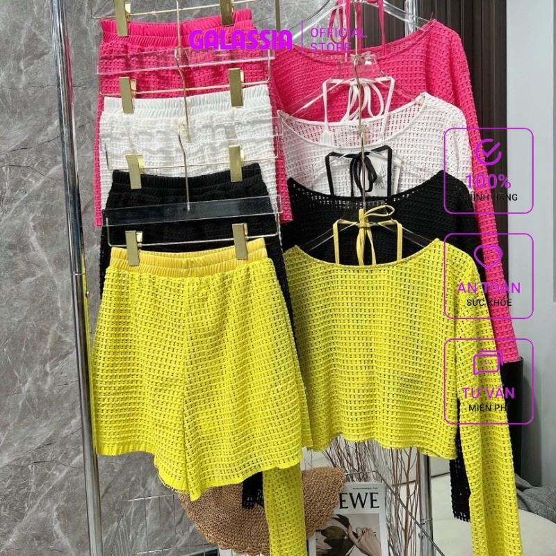 Đồ bơi nữ 3 món kín đáo set bikini ren thời trang đi biển sexy siêu đẹp GALASSIA