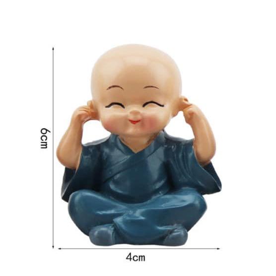 Tmark - BỘ TƯỢNG TỨ KHÔNG, bộ tượng chú tiểu mini, bộ tượng đẹp trang trí xe oto