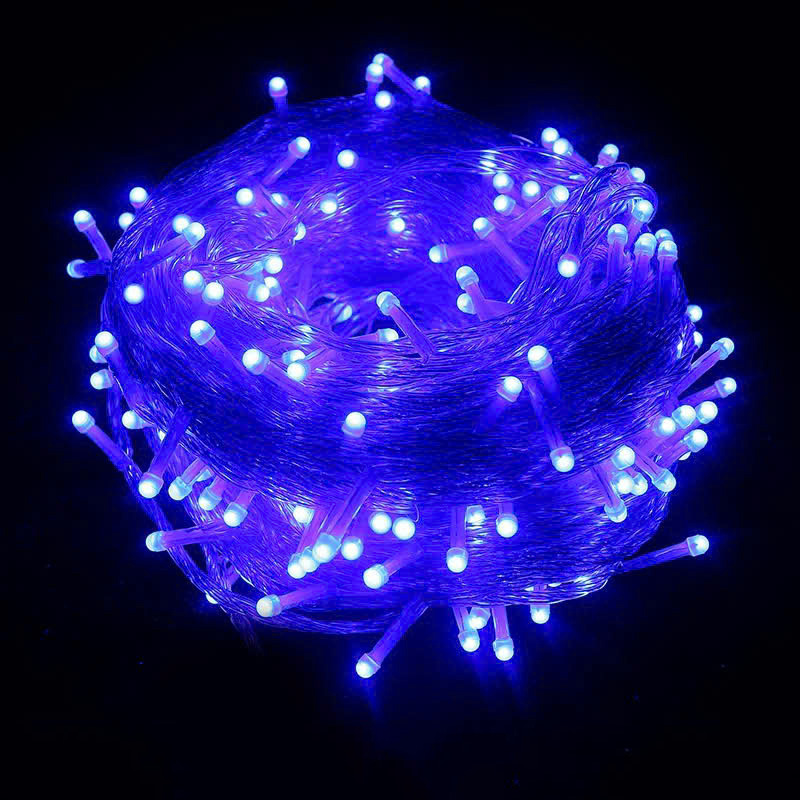 Dây Đèn Dp Màu Xanh Dương 8 Chế Độ Chớp Dài 80M Bóng Lớn V8 Có Box Điều Chỉnh Và Đầu Nối