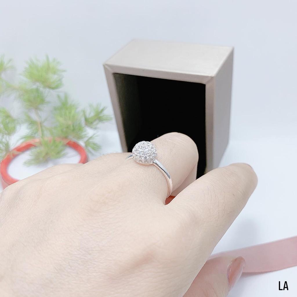 Nhẫn bông cầu nấm bạc ta cho nữ xinh xắn MS065 phụ kiện trang sức vàng bạc an chi