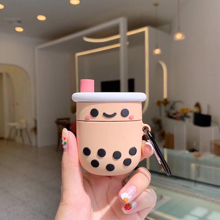 Bao Case, Ốp cho Airpods 1/2 Airpod Pro cốc trà sữa cute - Mã TZAP333