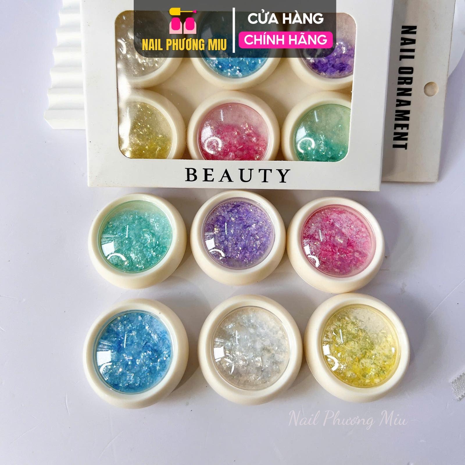 Nhũ Khổng Tước Kim Tuyến 6 Màu Trang Trí Móng Siêu Xinh, Gel Nhũ Đa Dạng Màu Sắc, Tạo Hiệu Ứng Ẩn Gel - Nail Phương Miu Nữ Sơn Gel