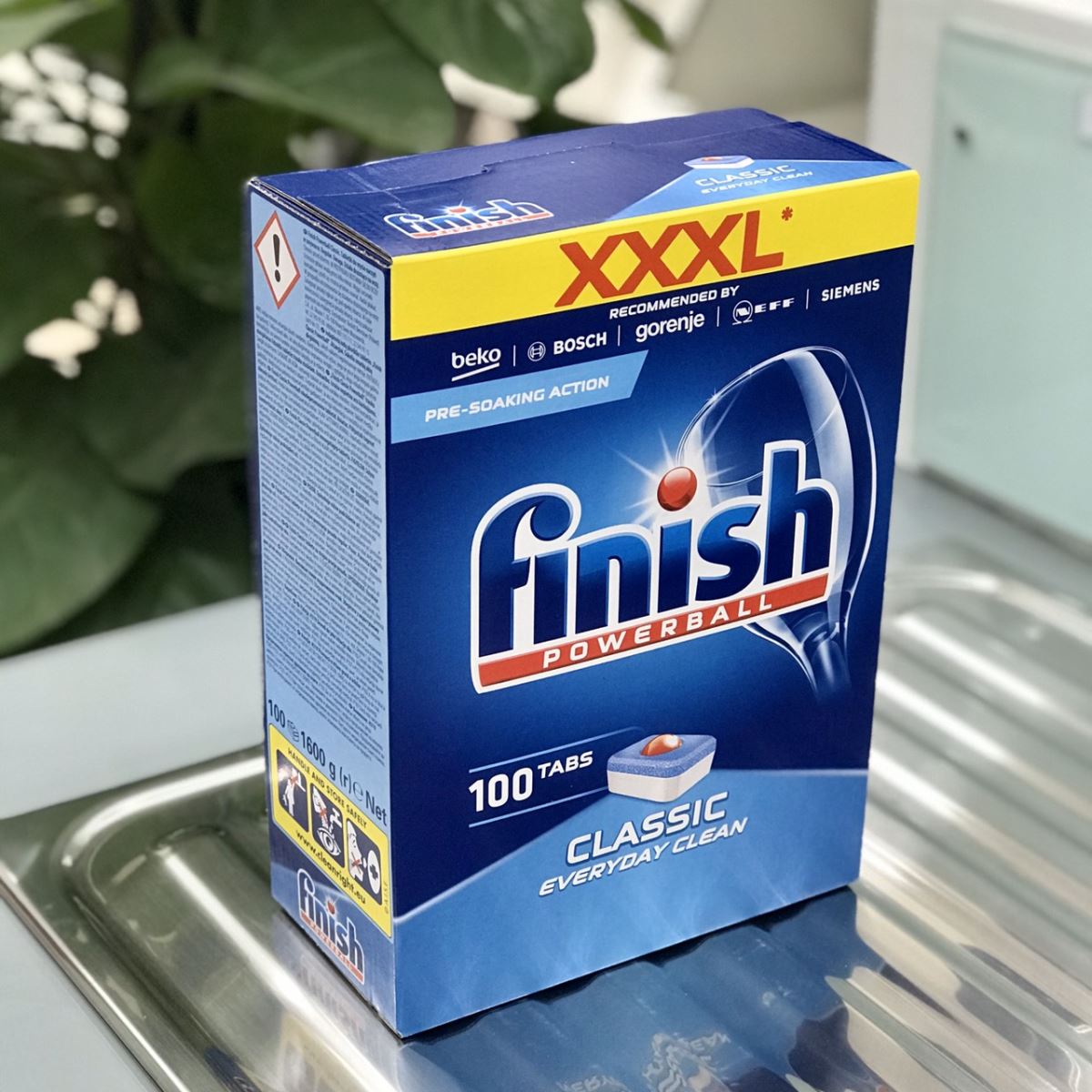 Viên rửa Chén Tổng Hợp Finish 100 Tabs classic Dùng Cho Máy Rửa Bát