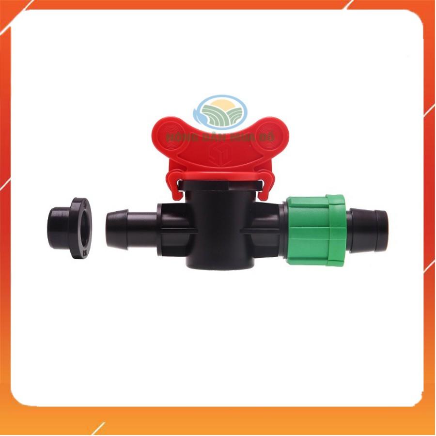 Van khóa khởi thủy nhỏ giọt 16mm kèm roăng cao su dùng trong hệ thống tưới
