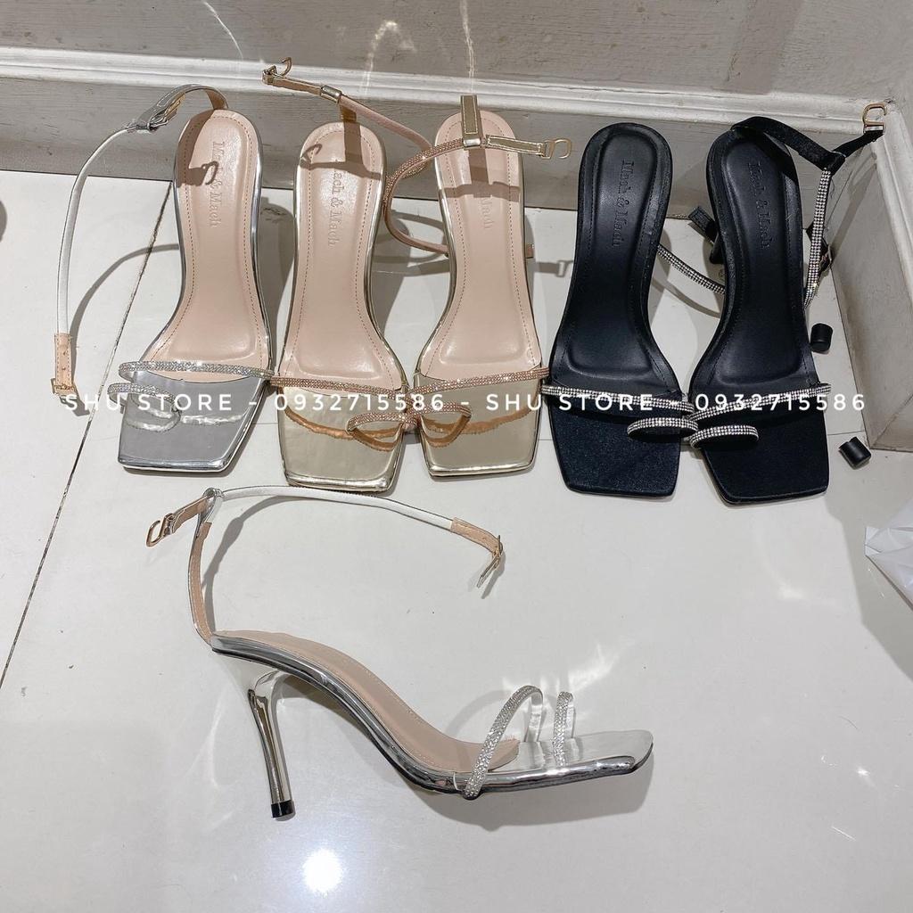 SANDAL KHÓA GÀI XINH XẮN SHU STORE - SANDAL XỎ NGÓN GÓT NHỌN QUAI ĐÍNH FULL ĐÁ