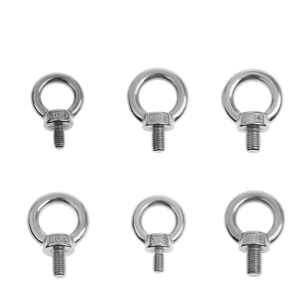 4pcs Marine Grade Stainless Steel Lifting Eye Bolt M6 x 11mm Polished Finish
