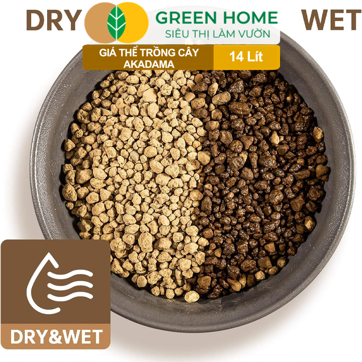 Đất Akadama GreenHome, Bao 14Lít (8-9Kg), (Loại Cứng) Giá Thể Bonsai, Kiểng Lá, Phân Nền Thủy Sinh