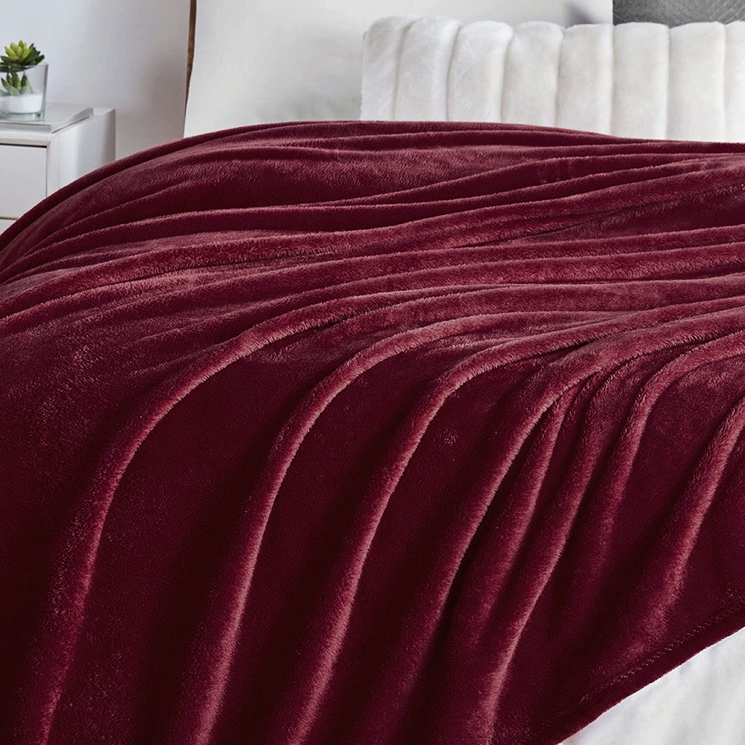 Mền lông cừu đỏ đô, nâu cao cấp A - 1m6x2m
