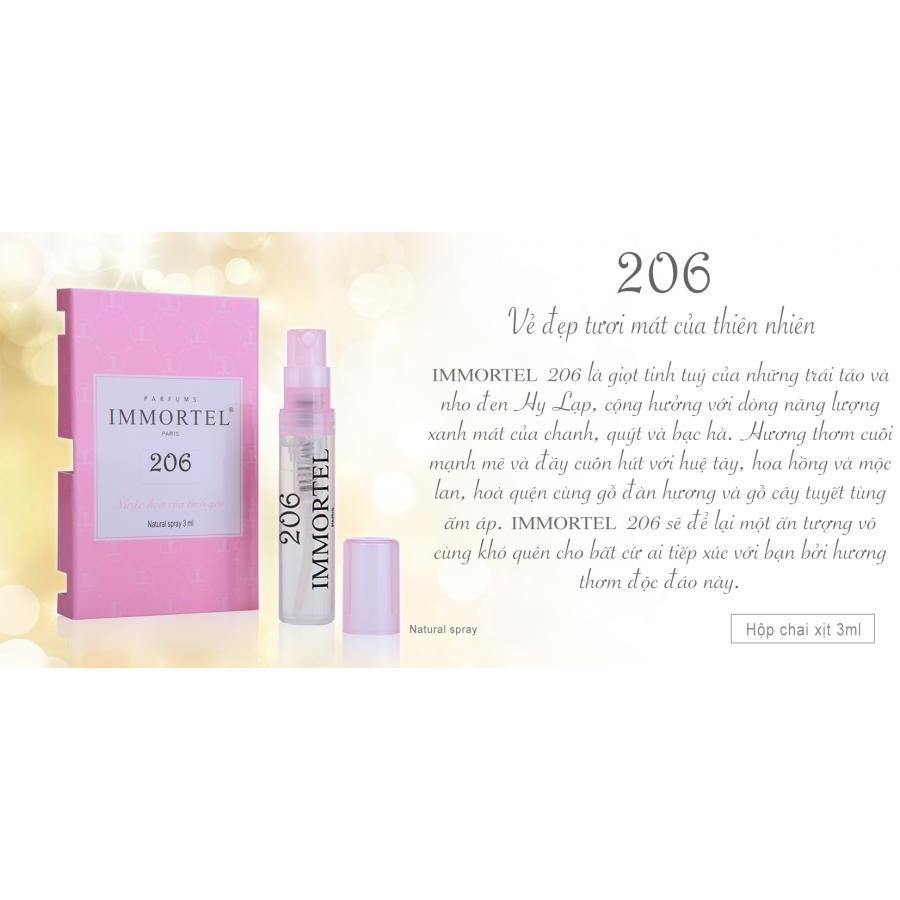 Nước hoa nữ IMMORTEL 206 Eau De Parfum 3ml