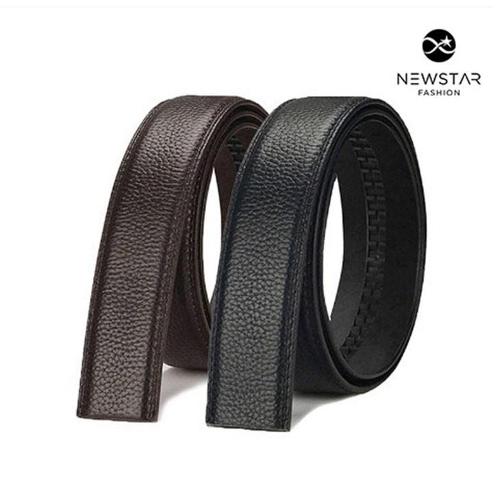 Dây thắt lưng nam da bò 3 lớp may viền, bản 3.5F, dành cho khóa tự động