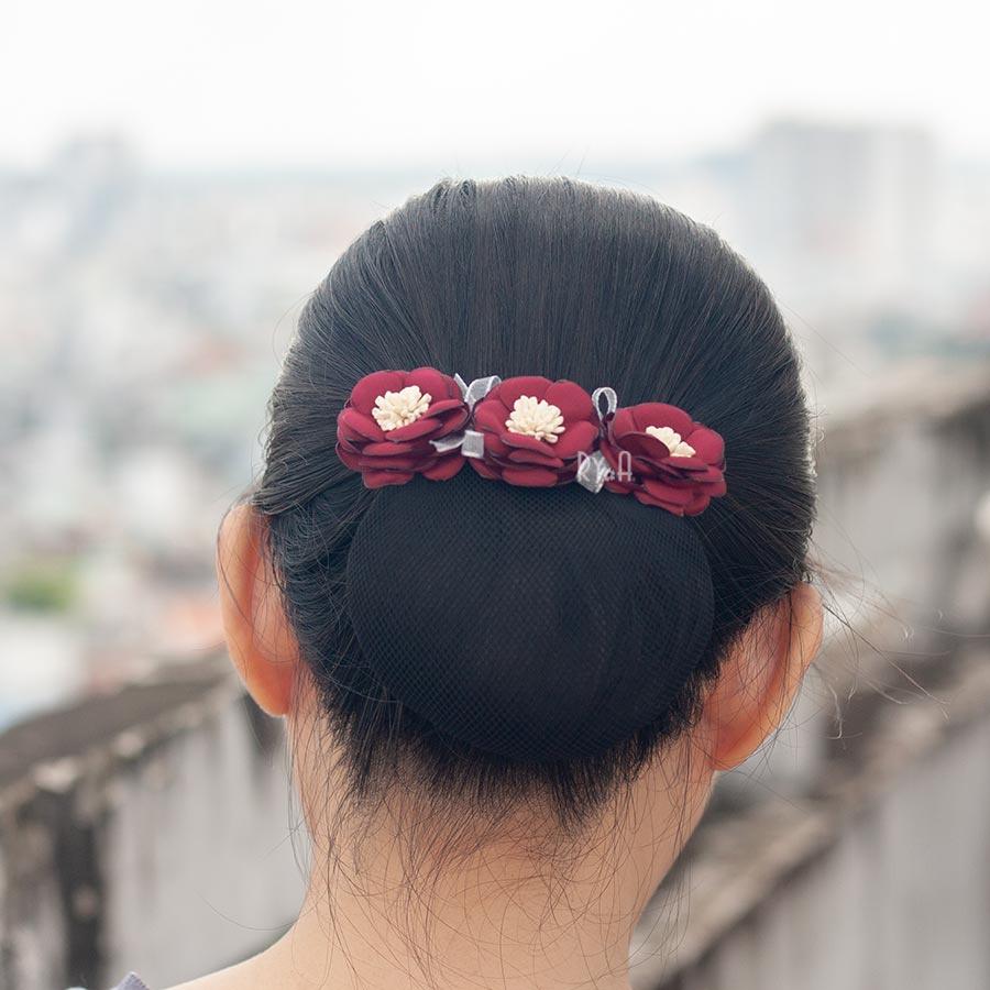 Kẹp búi tóc công sở hoa vải lụa RYA 92057
