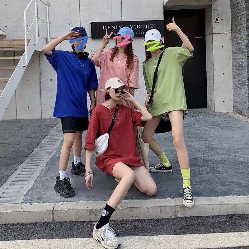 Áo thun trơn tay lỡ unisex 10 màu