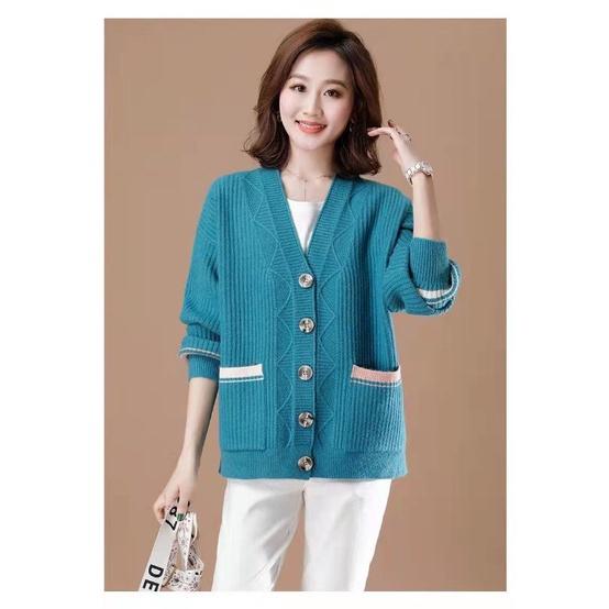 Áo khoác len  dáng ngắn, áo len cardigan nữ cổ V phong cách hàn quốc