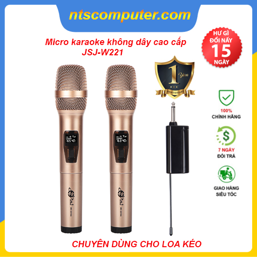 Micro karaoke không dây cao cấp JSJ-W221 Hàng Chính Hãng