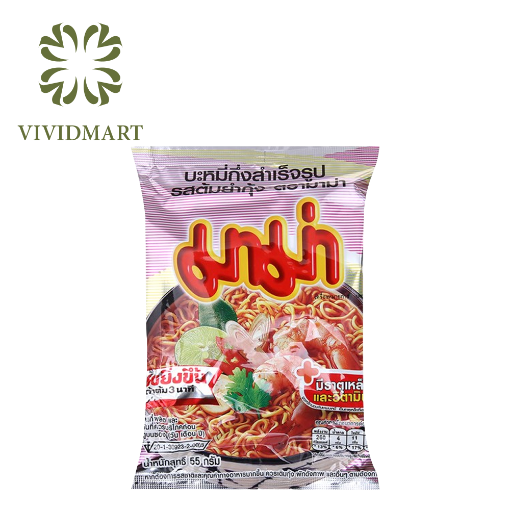 [Giao hàng toàn quốc] Mì ăn liền Thái Lan MaMa vị tôm tomyum – Thùng 30 gói (55gr) – Ma Ma