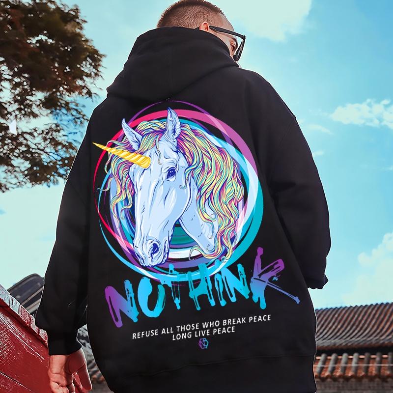 Áo Hoodie nam from rộng chất nỉ ngoại nhập in hình kỳ lần cá tính