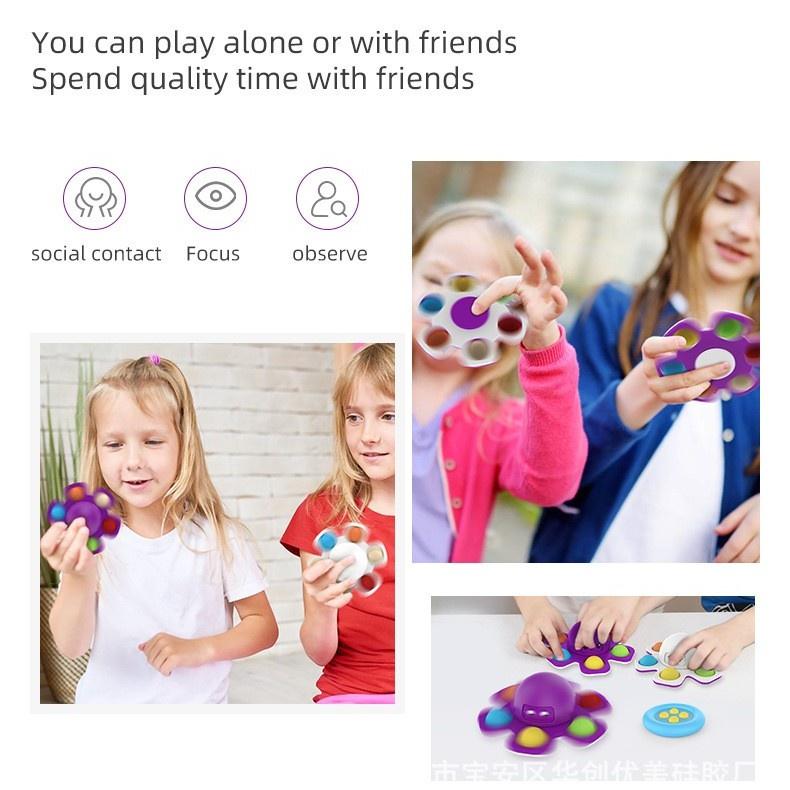 Con quay đồ chơi ngón tay hình bạch tuộc bằng silicon dành cho trẻ em