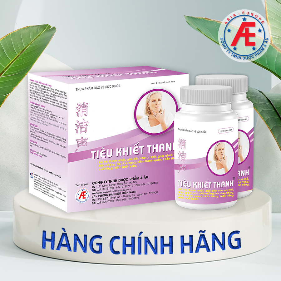 Tiêu Khiết Thanh- Hộp 180 viên, tiết kiệm hơn. Giúp giảm các triệu chứng ho, đau họng, viêm thanh quản, khản tiếng, mất tiếng