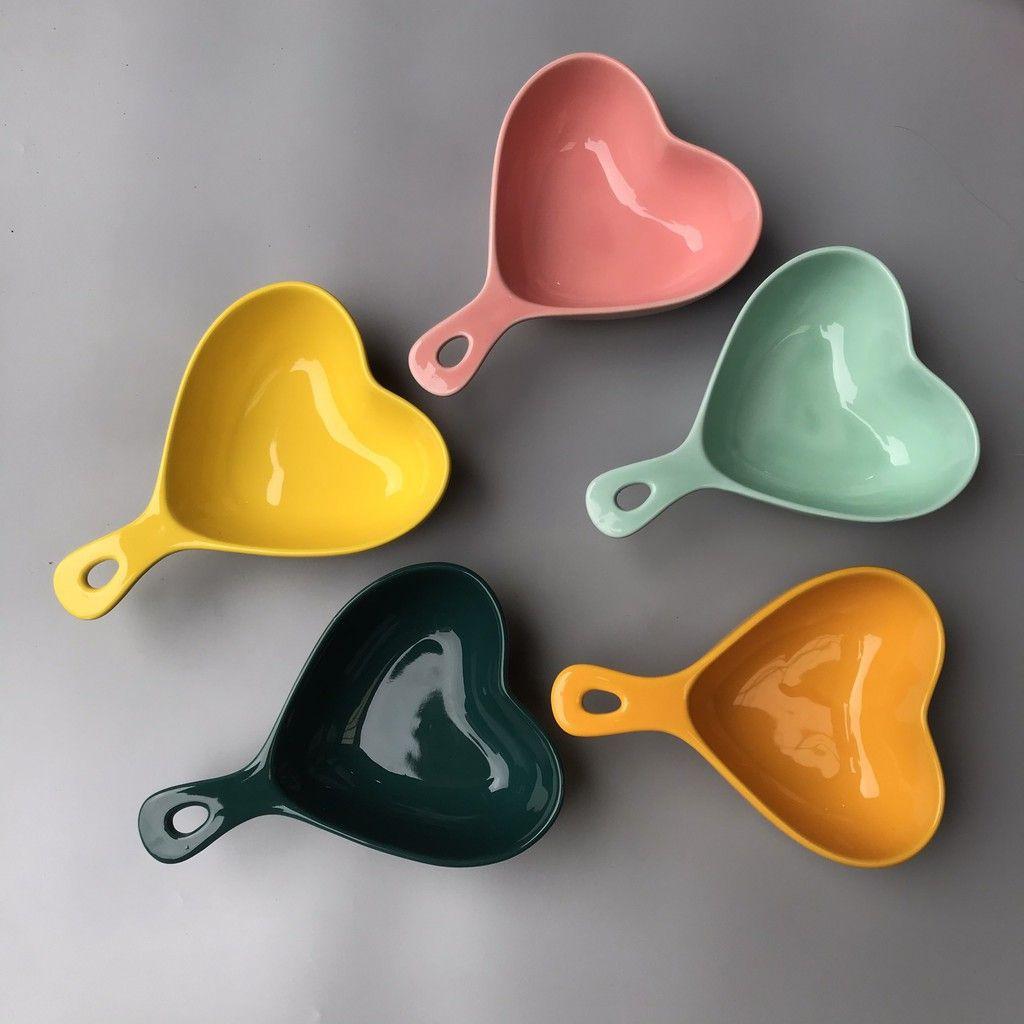 Green House - Bát sứ Trái Tim 5 Màu Chén Sứ dùng ăn dặm, ăn cơm decor trang trí