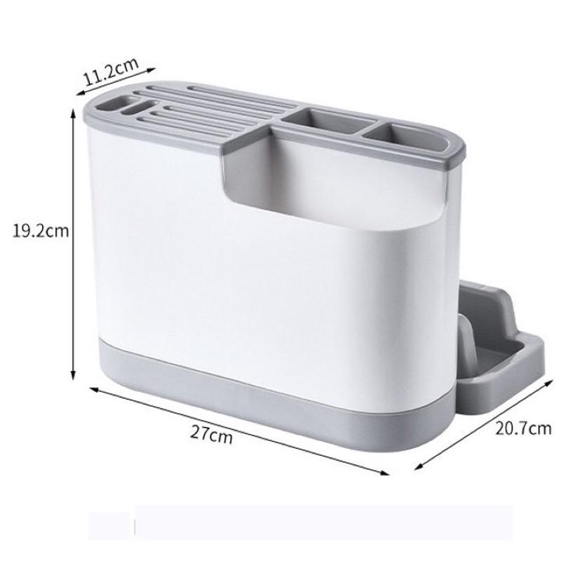 Sỉ 37k -Kệ đựng dao thớt hộp ống đũa gài thìa muỗm có giá để úp thớt nắp vung khay hứng nước tiện dụng