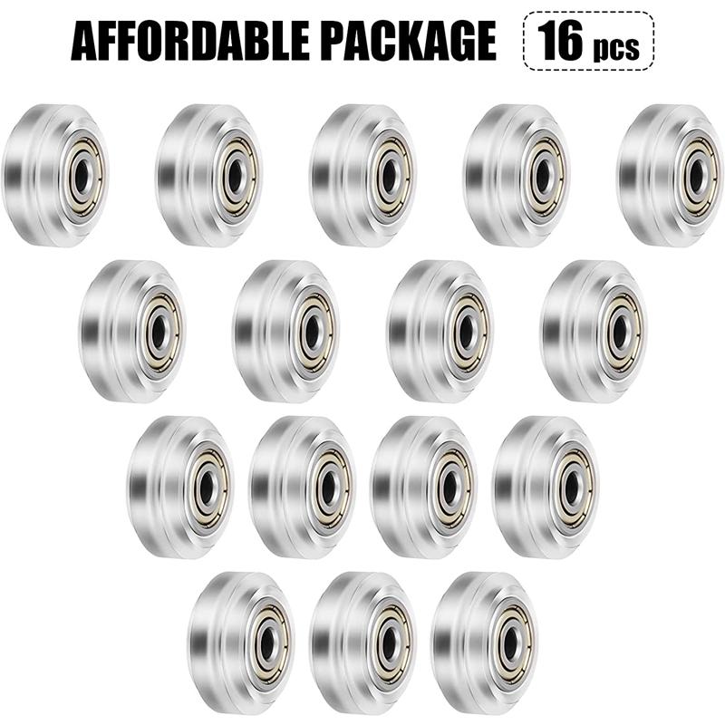 16 chiếc Máy in 3D Ròng rọc Polycarbonate Bánh xe máy in 3D Vòng bi tuyến tính ròng rọc 625Zz cho Creality CR10, Ender 3, v.v.