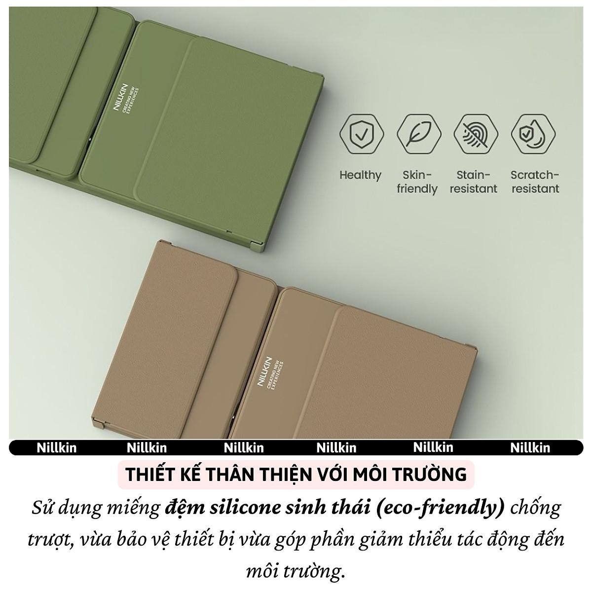 Bàn phím gấp gọn di động không dây bluetooth V5.2 tích hợp trackpad &amp; phím số hiệu Nillkin Cube Pocket - Nhỏ gọn, mỏng nhẹ, phím tắt thông minh, hỗ trợ Androids &amp; iOS, gõ thoải mái cho iPad cho iPhone, máy tính bảng, cho macbook, laptop - hàng nhập khẩu