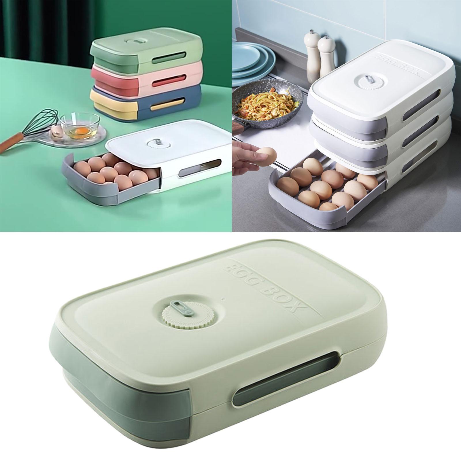 Egg Storage Box Refrigerator Stackable Organizer Fresh for Household