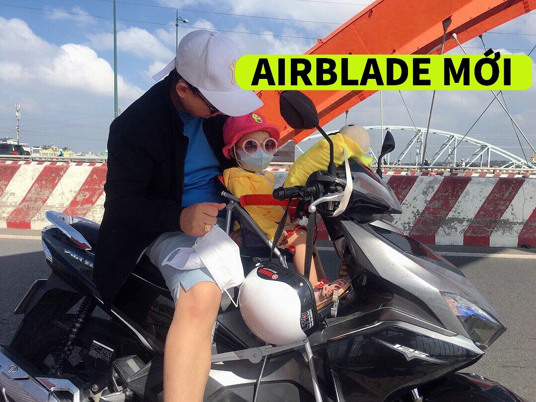 Ghế cho bé ngồi xe AB, Airblade, Airblade mới,Ghế đi xe máy , GHẾ GA XẾP SẮT SƠN TĨNH ĐIỆN