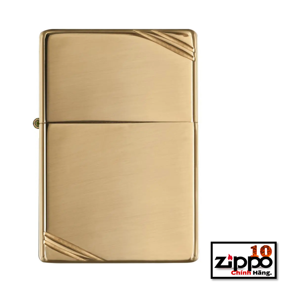 Bật lửa Zippo 270 (vàng bóng góc) High Polish Brass Vintage with Slashes 270 - Chính hãng 100%