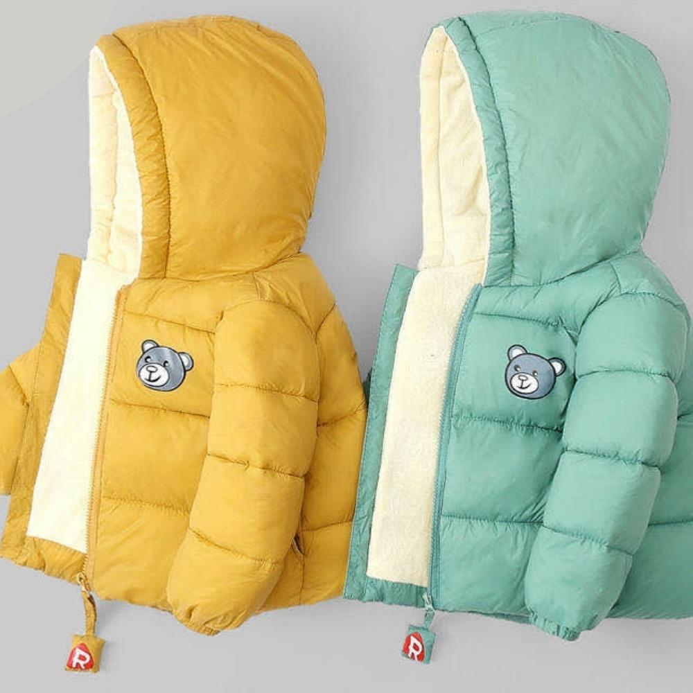 Áo phao thu đông 2022 cho bé BINO Kids, áo khoác họa tiết hình gấu giữ ấm cho bé từ 8- 19kg