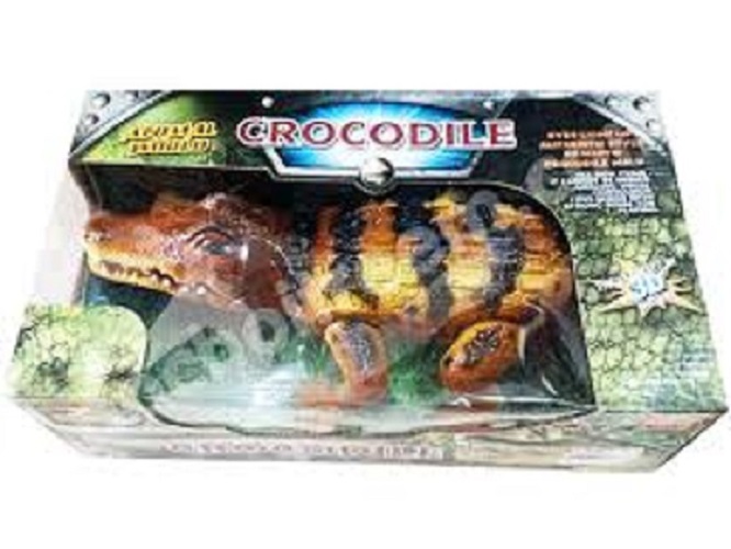 Đồ chơi mô phỏng con cá sấu dùng pin phát nhạc có đèn kích thước 48x18x9cm bằng nhựa siêu đẹp (MÀU NGẪU NHIÊN)
