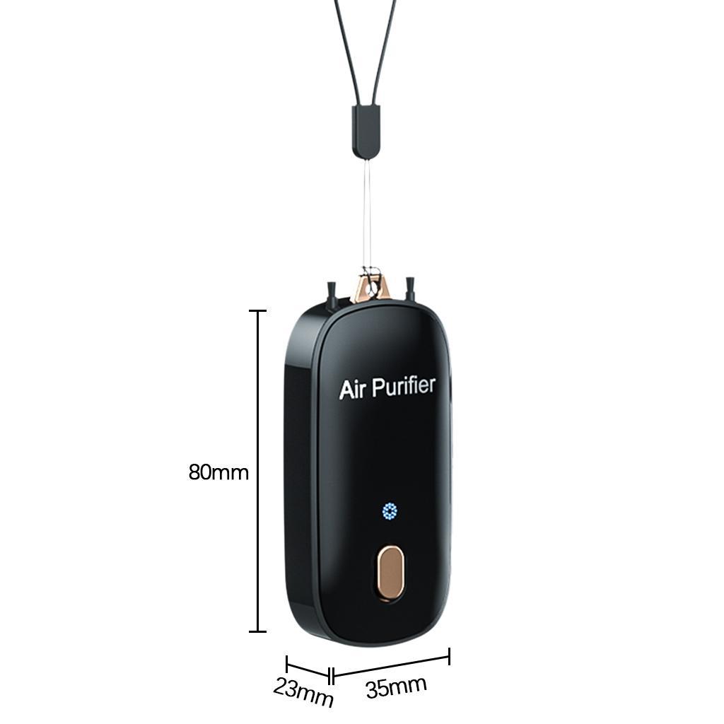 3xPortable Personal Necklace Air Purifier Wearable Freshener Air Cleaner Black