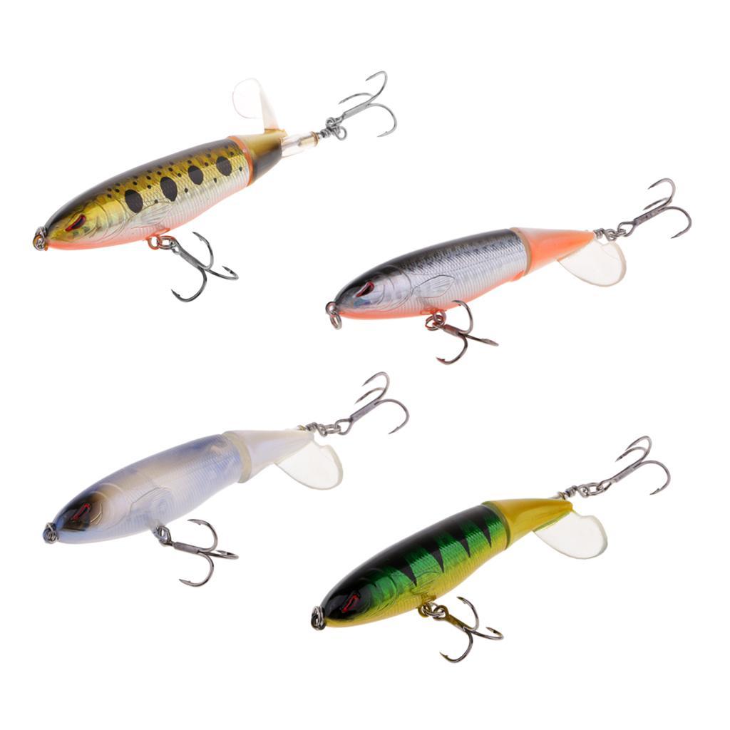 2pcs Popper Whopper 10cm 13.2g Topwater Lure for Carp Sea Bass Fishing Lures Artificial Hard Baits Soft Rotating Flexible Tail Fishing Tackle Bait