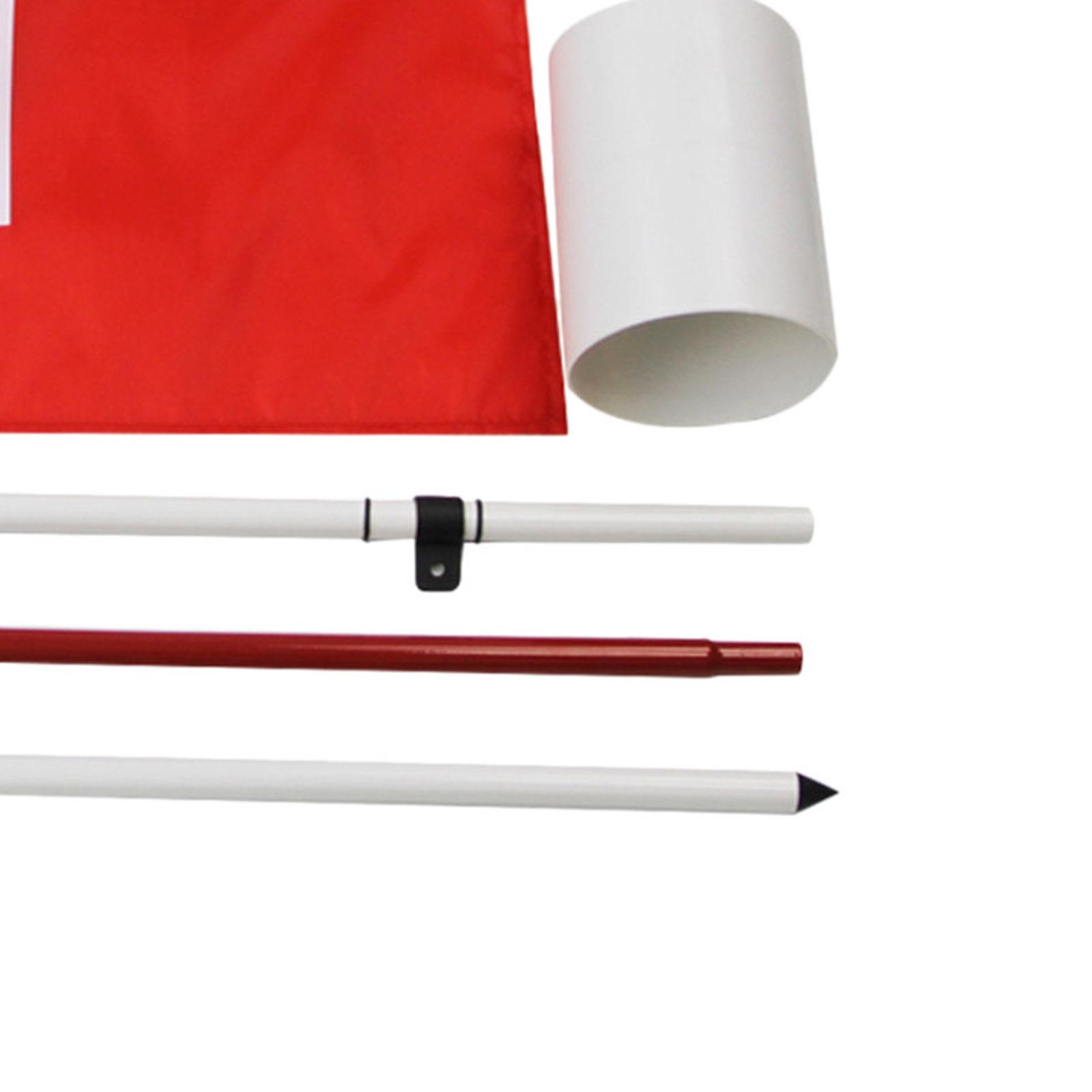 Portable 3-Section Golf Flagsticks Set Golf Practice Hole Cup Putting Green Flag All 6 ft Golf Pin Flags