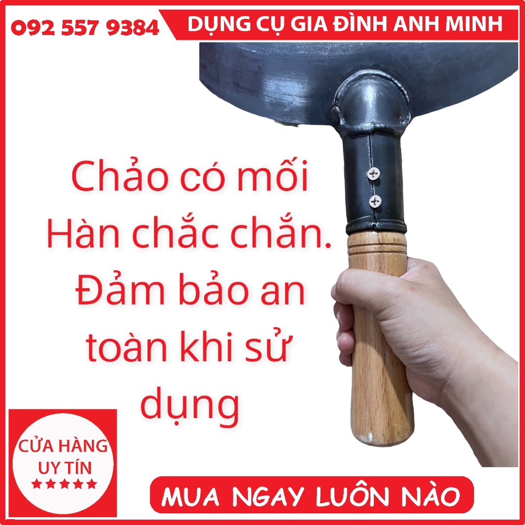 Chảo thép tay cầm cao cấp 36cm - chảo thép nhà hàng - chảo thép chuyên dụng - chảo thép chất lượng