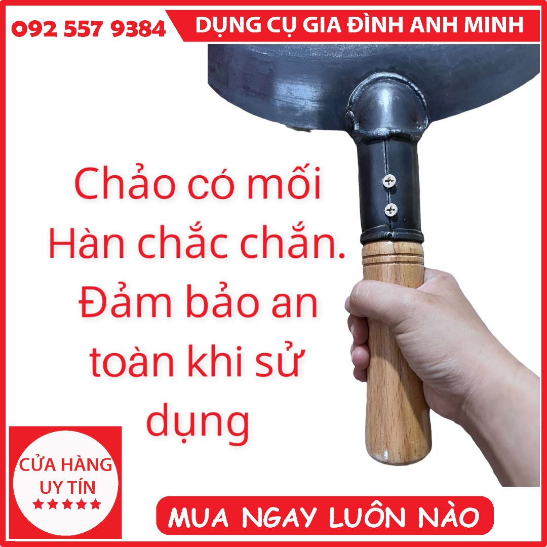 Chảo thép tay cầm cao cấp (chuyên dùng nhà hàng) 36cm  - chảo thép nhà hàng - chảo thép chuyên dụng - chảo thép chất lượng