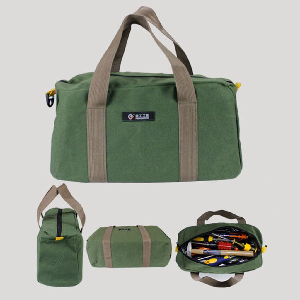 3x 12" Canvas Tool Bag Functional Green Multipurpose Toolkit Storage Tote
