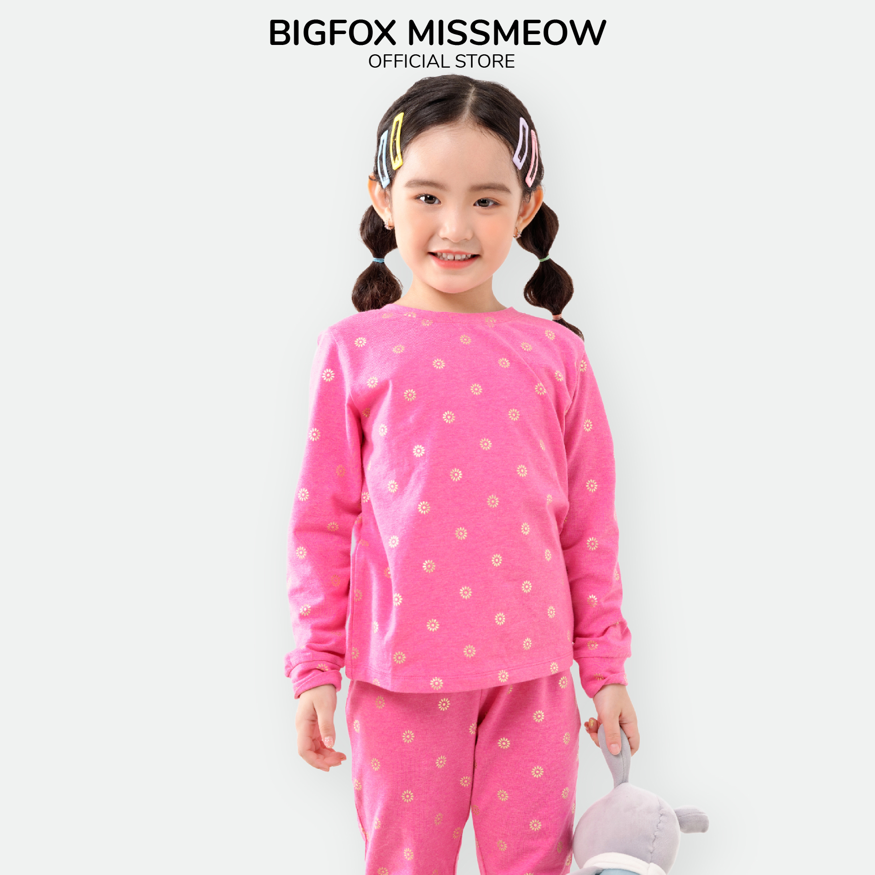 Bộ dài tay bé gái BIGFOX - MISS MEOW size đại, bộ thu đông cho bé phong cách Hàn Quốc 10 - 25kg QATE