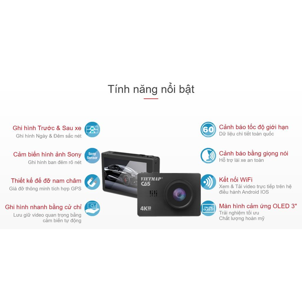 VIETMAP C65 - Camera Hành Trình Ô Tô Màn Hình Cảm Ứng+Thẻ 32GB - Hàng Chính Hãng