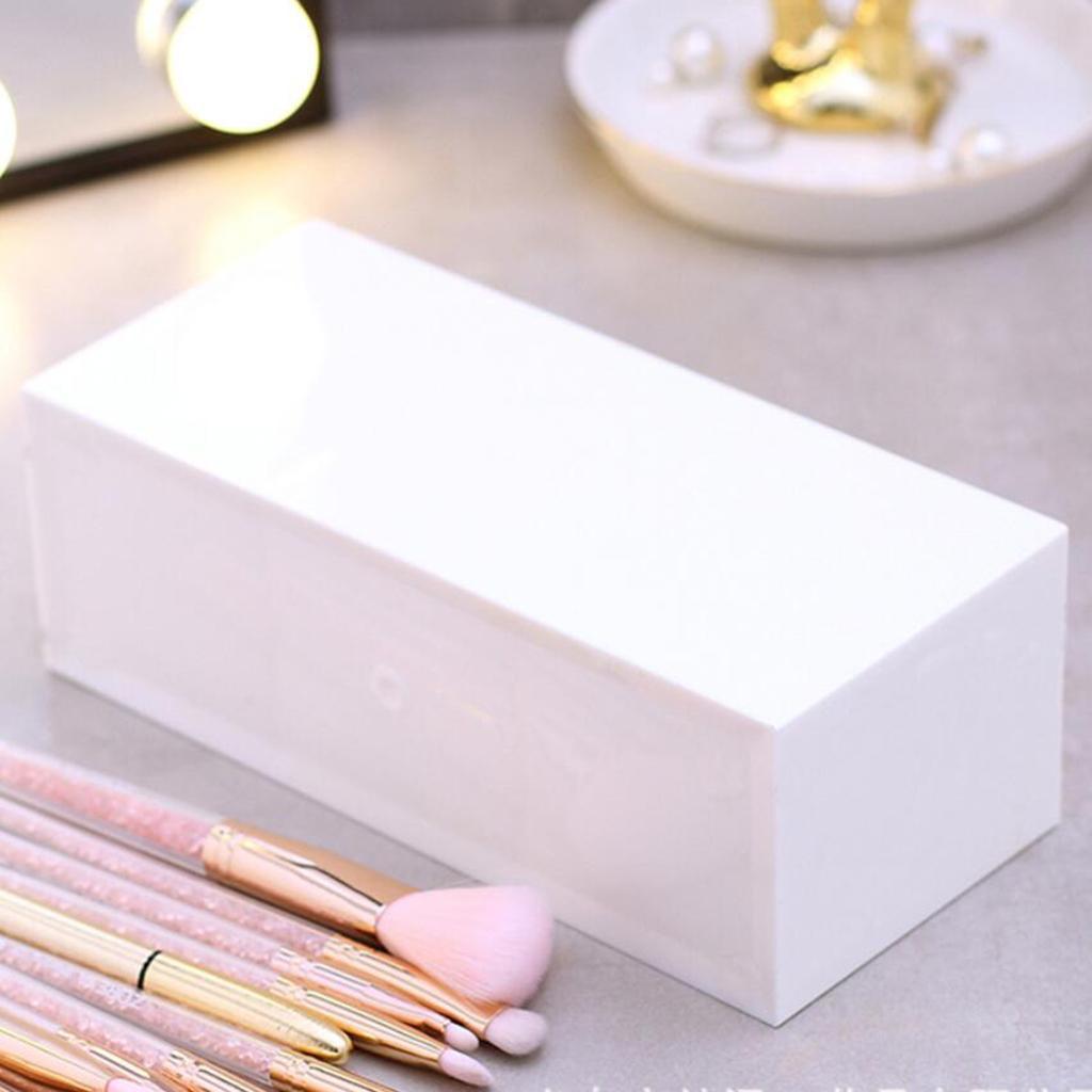 3x Table Acrylic Makeup Nail Art Brush Pen Holder 3 Dividers Lipstick Case Box