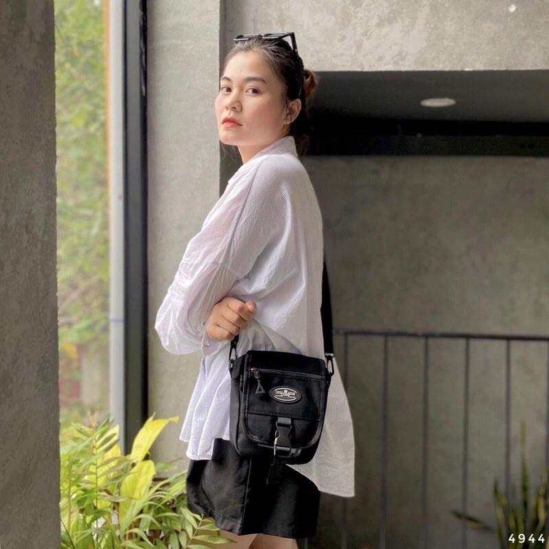 Túi Đeo Chéo De.ja Ulzzang Dễ Thương Unisex Nam Nữ Hot Trend logo tròn KT001